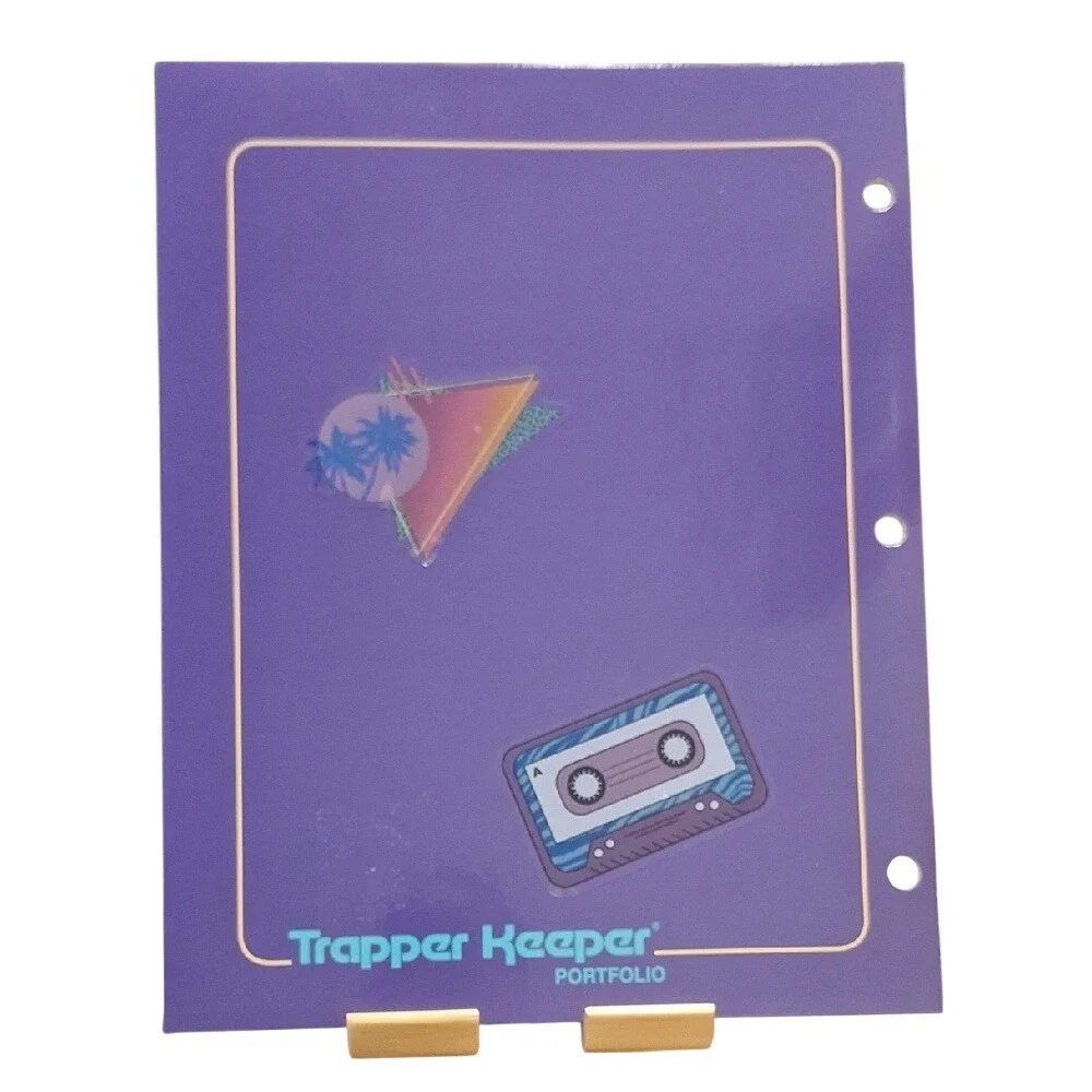 Vintage Trapper Keeper Portfolio Purple 90s Retro OMG Cassette Folder 3-Hole‎